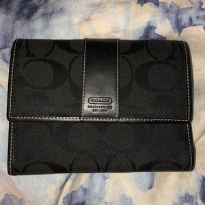 Coach Signature C Black Wallet